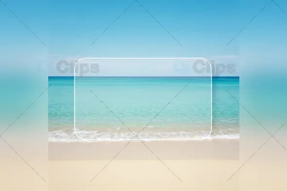 Minimalist Beach Frame Overlay on Tropical Seascape
