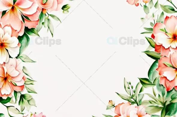 Elegant Coral Floral Frame Animation Background