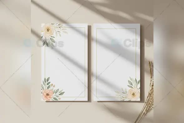 Floral Frame Cards with Shadow Overlay