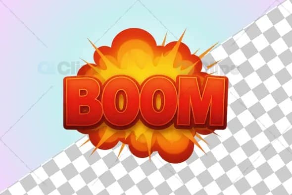 "3D Boom Explosion Text Graphic"