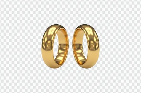A Pair Of Lustrous Golden Marriage Bands PNG Clipart
