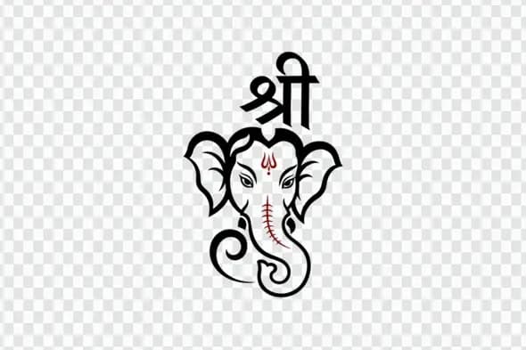 Shree Ganesha Calligraphic Hindu God Art Clipart PNG