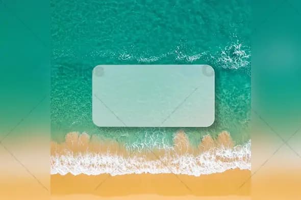 Aerial Beach Instagram Template with Turquoise Ocean Waves