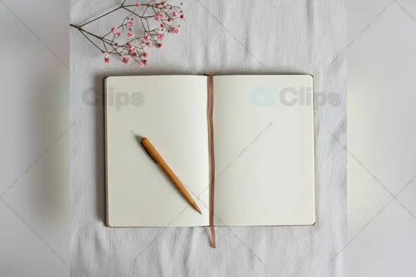 Elegant Instagram Mockup: Blank Notebook & Pen