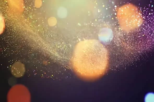 Ethereal Bokeh Particles with Golden Sparkles Background