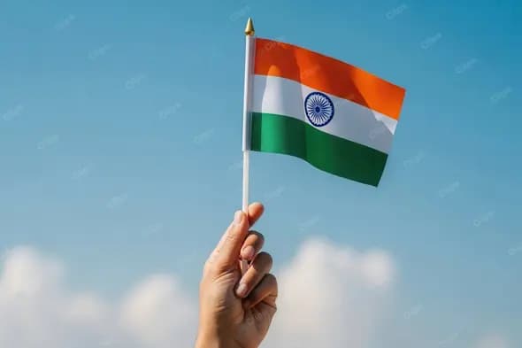 Patriotic Indian Flag Waving Proudly