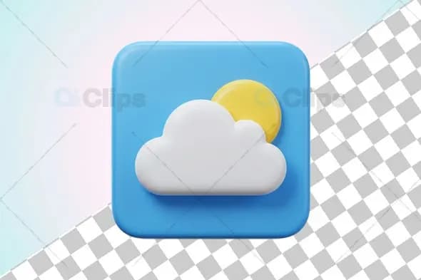 3D Partly Cloudy Weather Icon