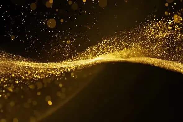 Elegant Gold Particle Wave Animation Background
