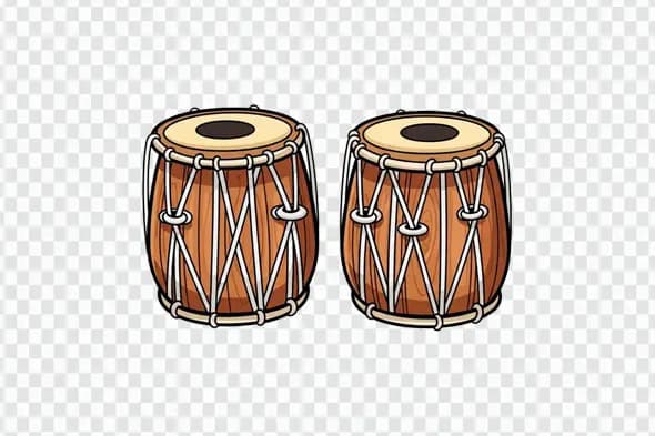 Stylized Indian Tabla Drum Pair Musical PNG Clipart