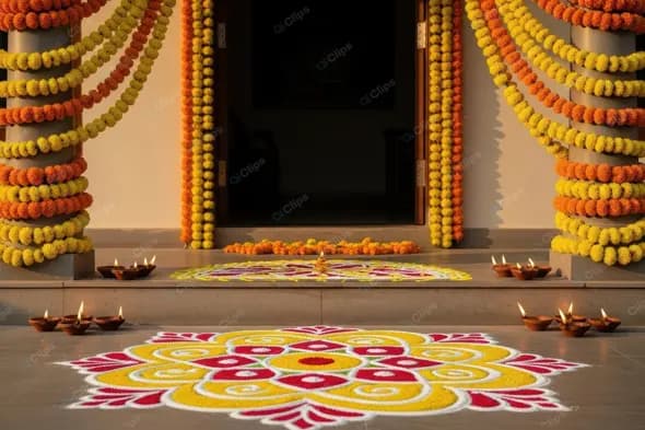 Illuminated Indian Festival Welcome