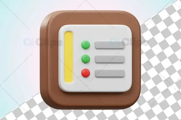 3D Control Panel Dashboard Icon Illustration