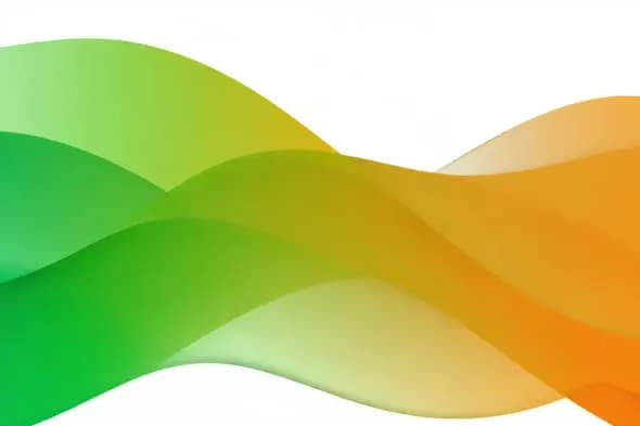 Smooth Flowing Gradient Waves in Green and Orange