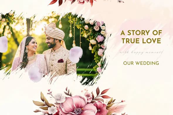 Floral Brush Wedding Story Template