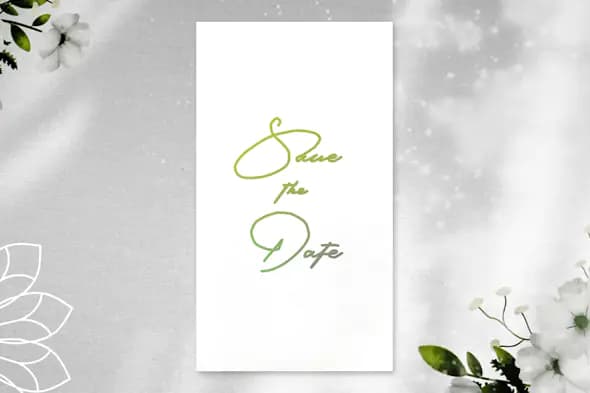 Elegant Green Script Save-the-Date Template
