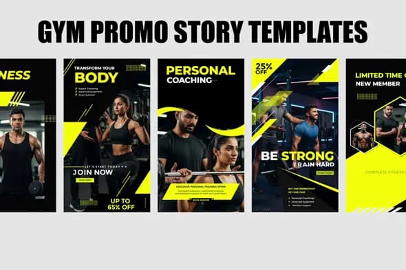 Dynamic Gym Promo Story Templates