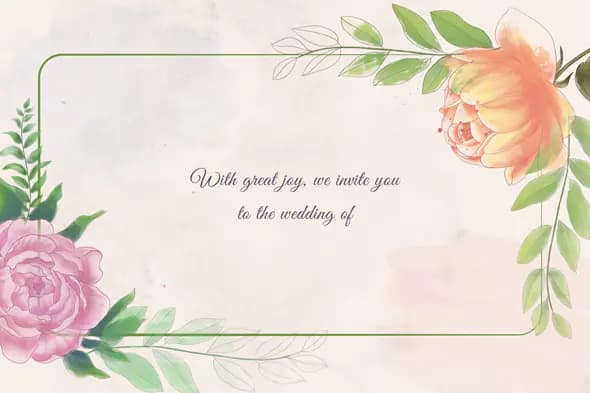 Soft Floral Wedding Invitation Template