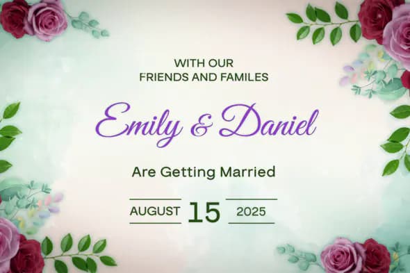 Floral Wedding Announcement Template