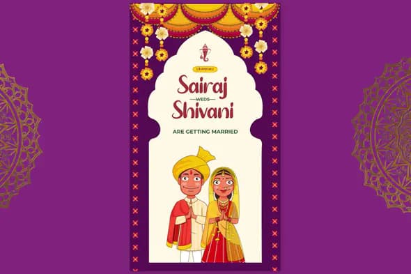 Vibrant Indian Wedding Invitation Template