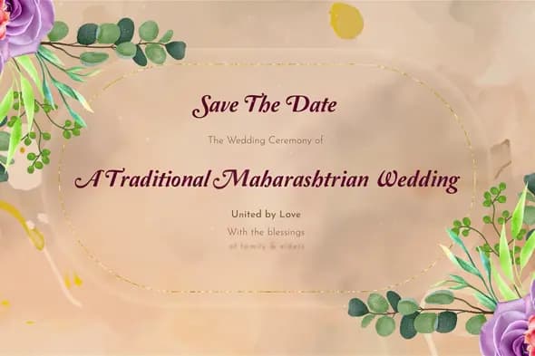 Maharashtrian Wedding Save The Date Invitation