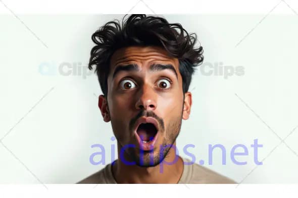 Shocked Young Man Close-Up
