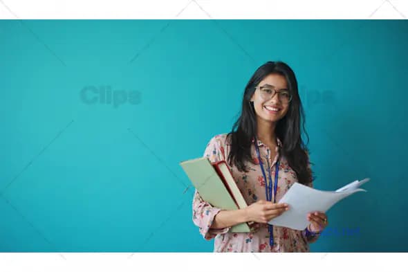 Confident Student with Files