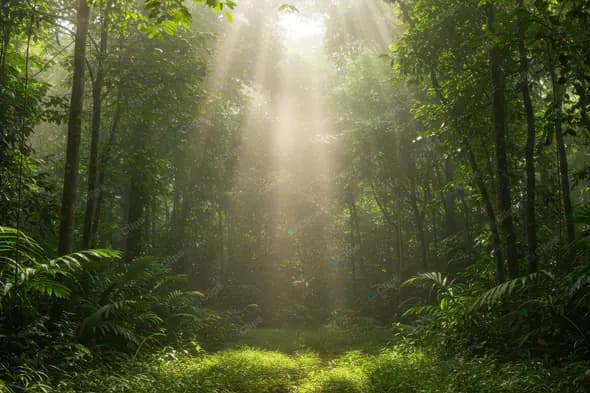 Ethereal Sunlit Forest Glade