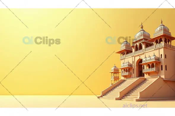 Majestic Indian Palace Architecture on a Golden Horizon