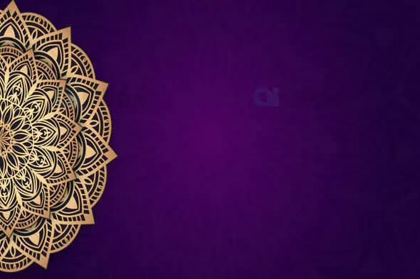Elegant Gold Mandala on Purple Background