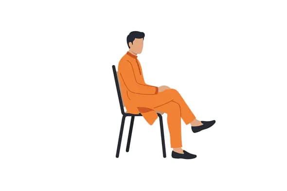 Seated Figure in Orange Attire Vector