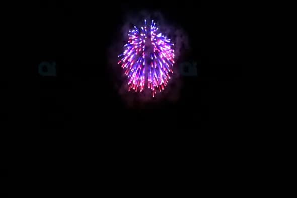 Colorful Fireworks Burst Against Night Sky
