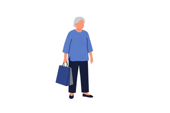 Mature Shopper Vector Illustration