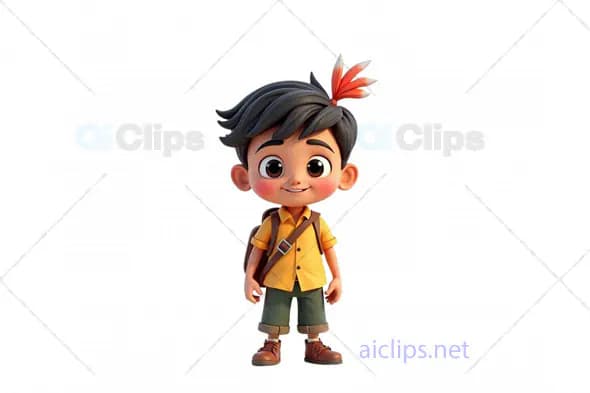 3D Animated Boy Scout Character