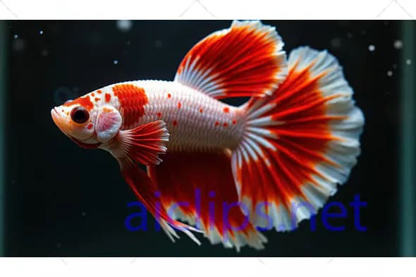 Red and White Betta Fish
