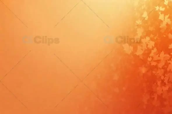 Autumn Leaves Falling on Warm Orange Background