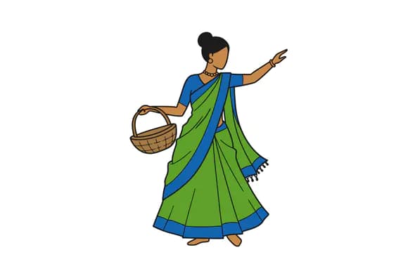 Indian Woman in Saree Vector