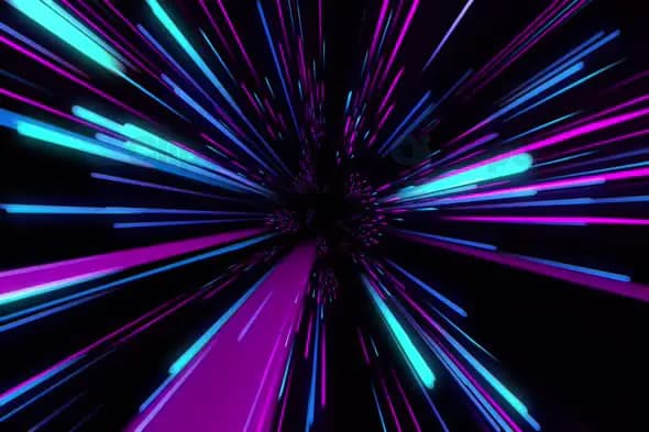 Neon Light Speed Tunnel with Pink and Blue Streaks