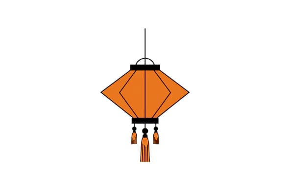Orange Diamond Lantern Vector