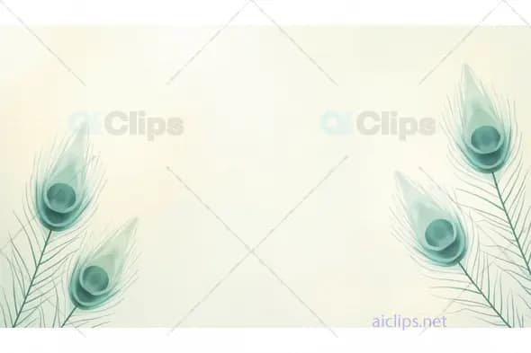 Minimalist Peacock Feathers on Light Background