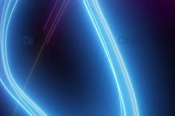 Flowing Neon Blue Light Streaks on Dark Gradient Background
