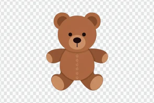 Adorable Brown Teddy Bear Stuffed Toy Clipart PNG