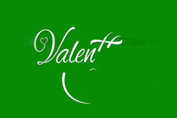 Valentine's Text Animation with Heart on Green Screen