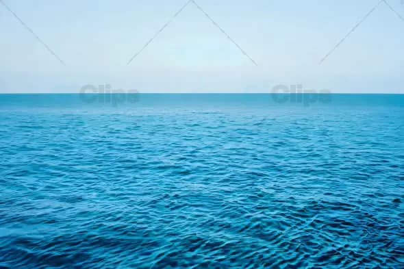 Endless Blue Ocean Horizon Under Clear Sky