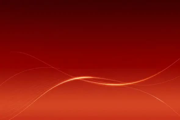 Glowing orange waves on deep red gradient background