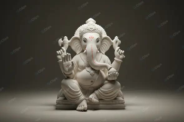Pristine Ganesha Statue in Alabaster