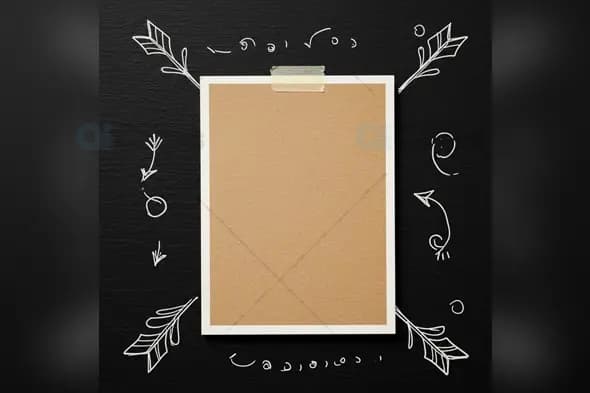Creative Brown Card Mockup with Chalkboard Art