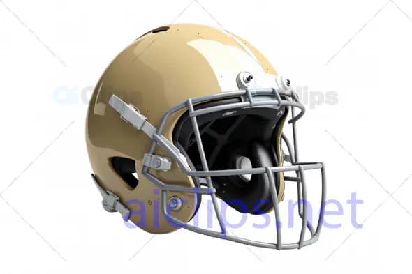 Gold 3D American Football Helmet