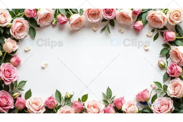 Pink and Peach Roses Frame