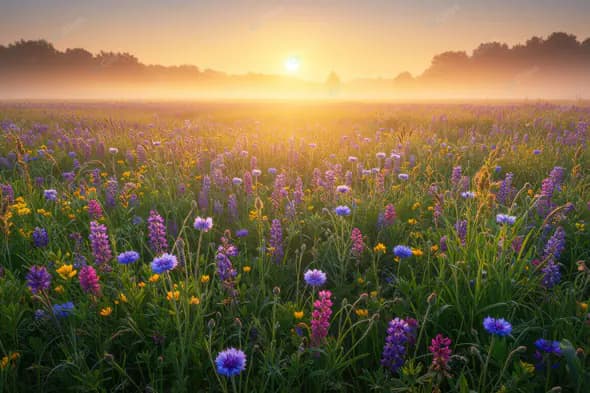 Radiant Wildflower Sunrise
