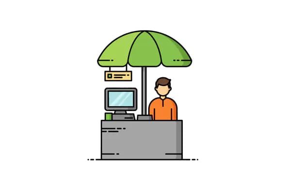 Outdoor Kiosk Operator Vector