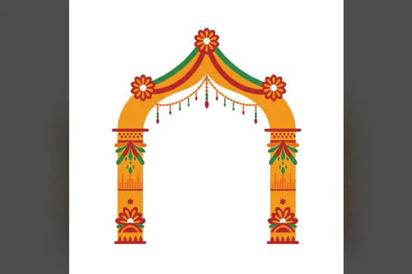 Vibrant Indian Wedding Arch Vector